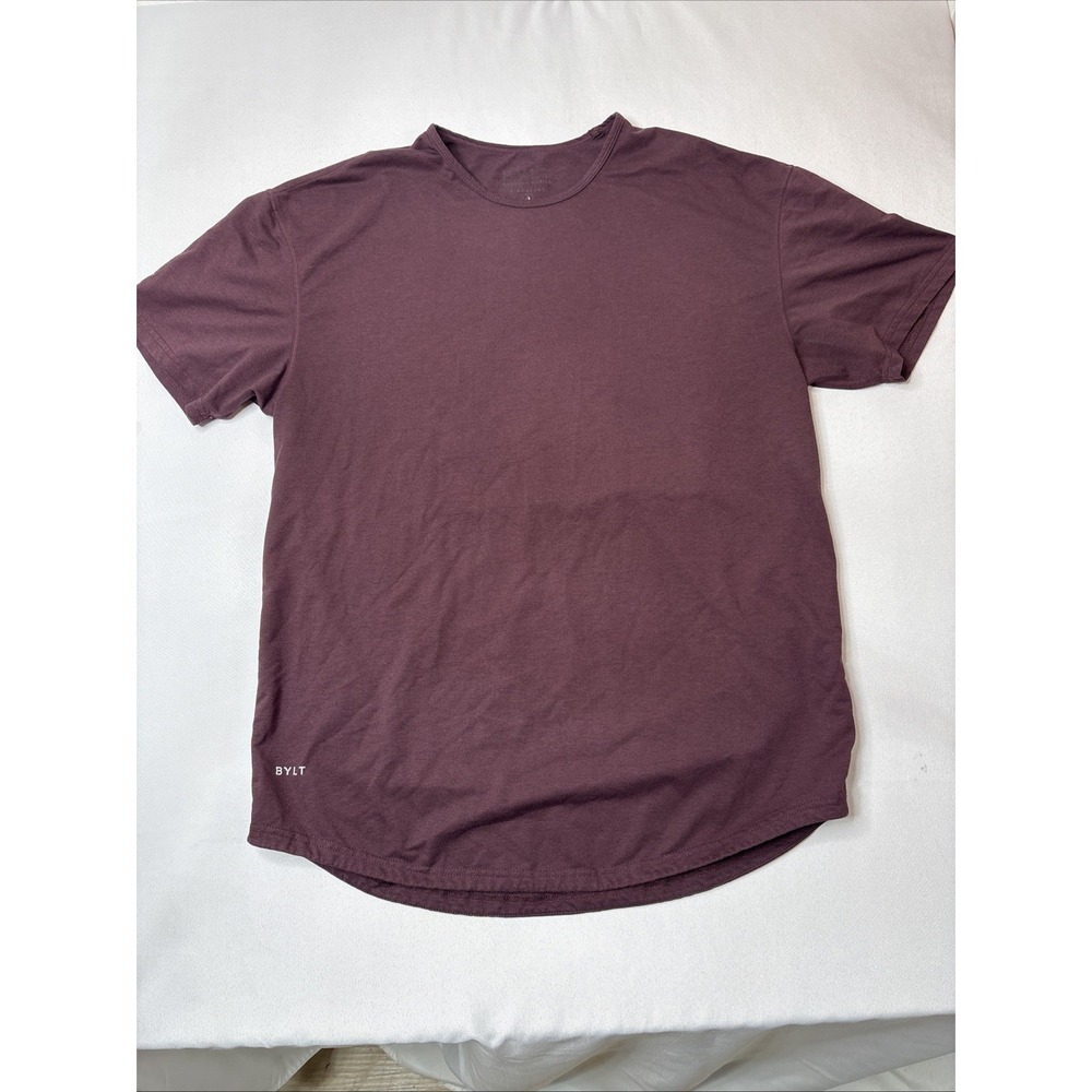 BYLT Men's L Maroon Premium Basics Signature Short Sleeve T Shirt